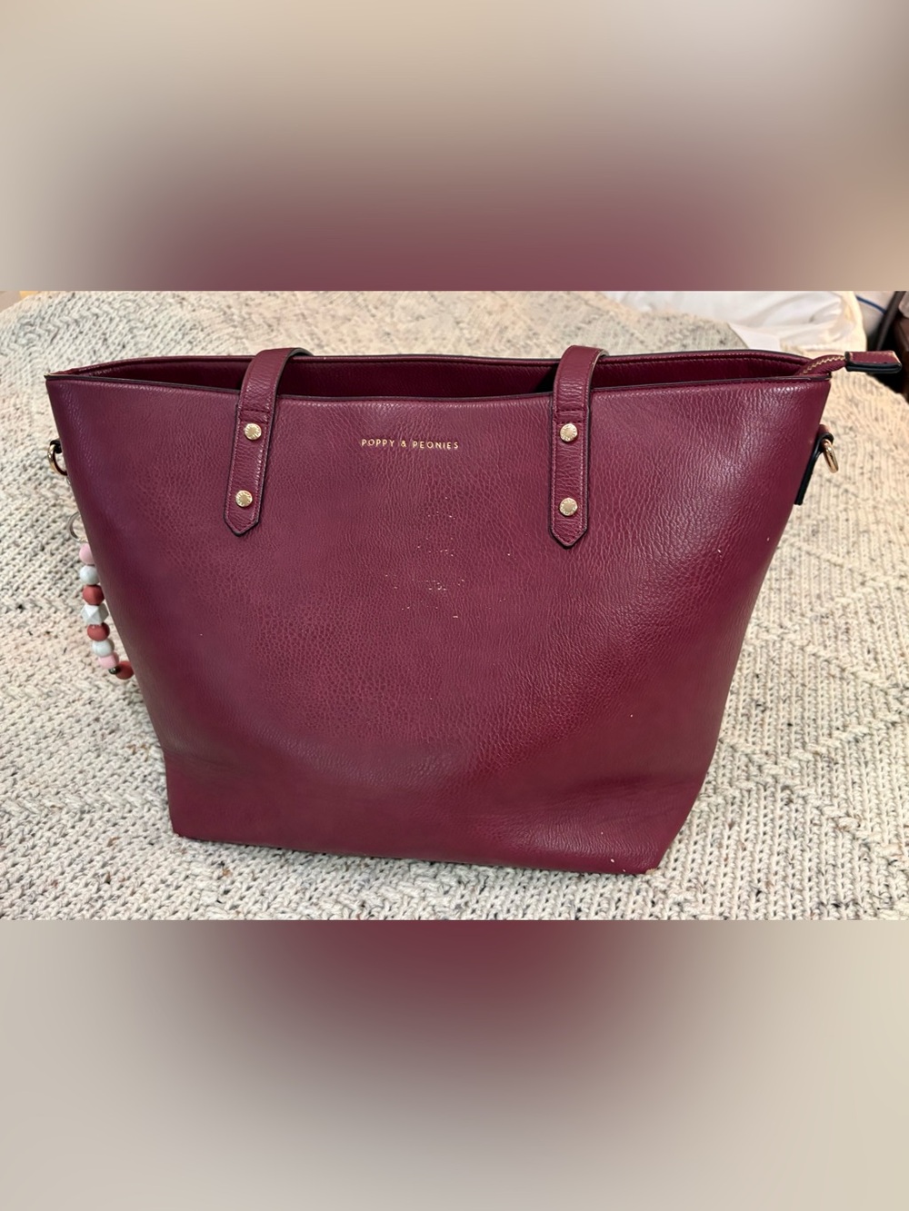 Poppy & Peonies Go Getter Tote in Berry